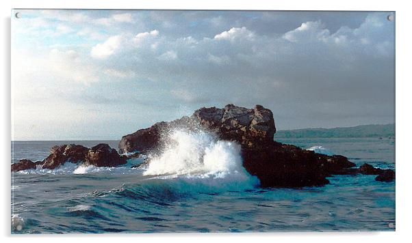Waves Crashing on Rocks Acrylic by james balzano, jr.