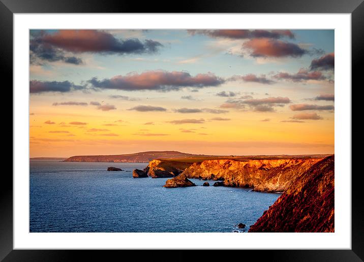 The cliffs towards Portreath Framed Mounted Print by Oxon Images