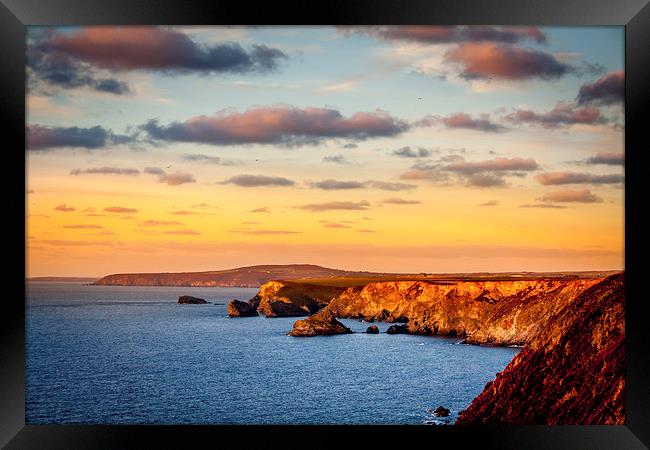 The cliffs towards Portreath Framed Print by Oxon Images