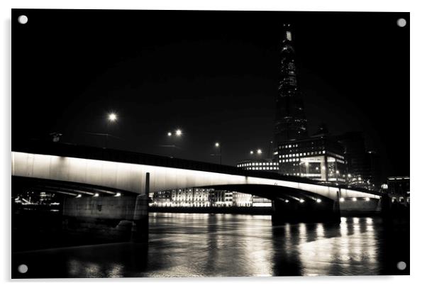 The Shard and London Bridge Acrylic by David Pyatt