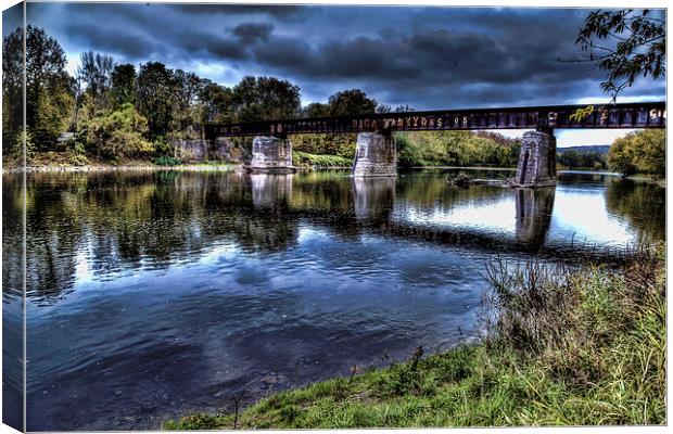 Train Bridge Canvas Print by peter campbell