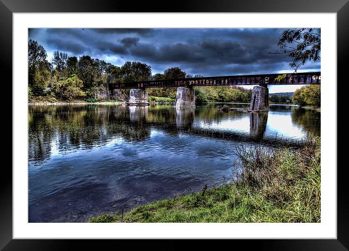 Train Bridge Framed Mounted Print by peter campbell