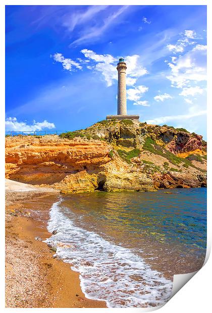 Cabo de Palos lighthouse on La Manga, Murcia, Spai Print by Dragomir Nikolov