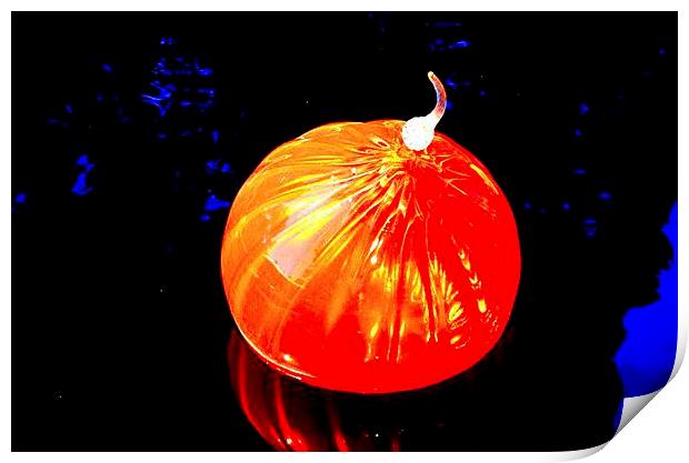 Chihully Orange Blown Glass Print by Pamela Briggs-Luther