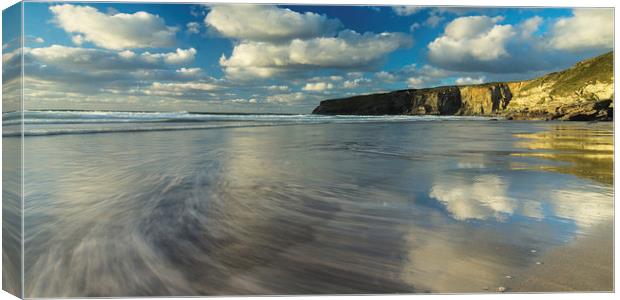 Trebarwith Reflections Canvas Print by David Wilkins