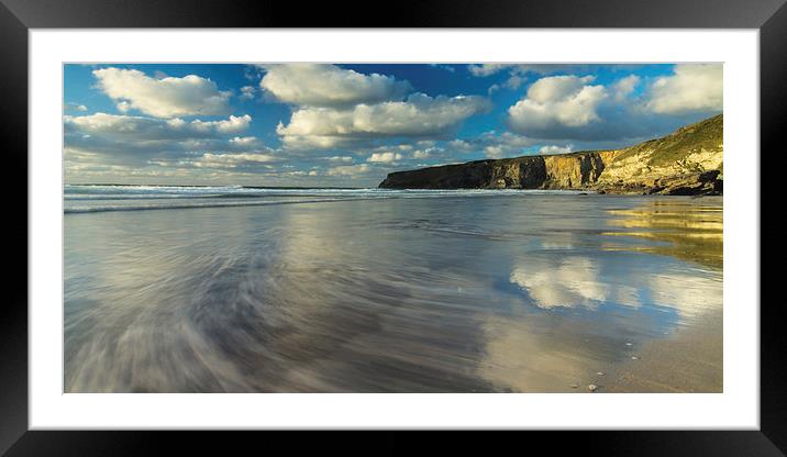 Trebarwith Reflections Framed Mounted Print by David Wilkins