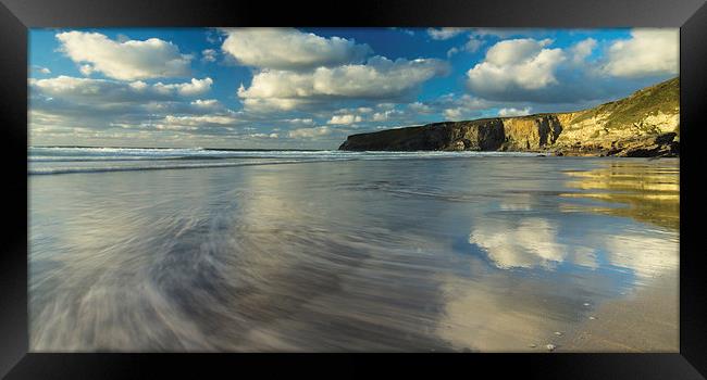 Trebarwith Reflections Framed Print by David Wilkins