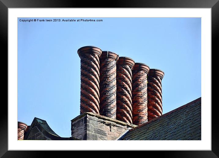 An elaborate chimney seen at Port Sunlight Village Framed Mounted Print by Frank Irwin