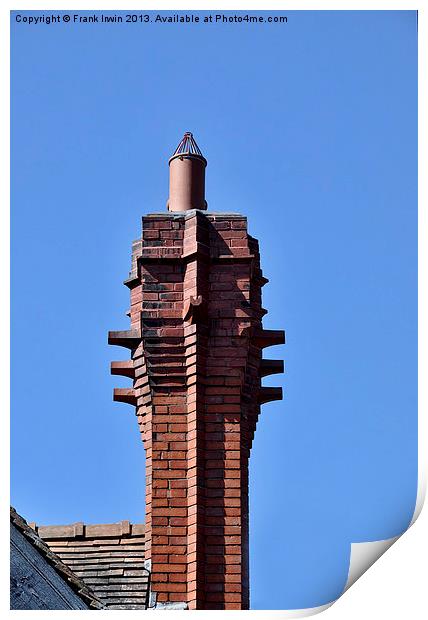 An elaborate chimney seen at Port Sunlight Village Print by Frank Irwin