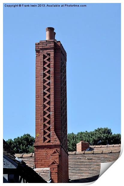 An elaborate chimney seen at Port Sunlight Village Print by Frank Irwin