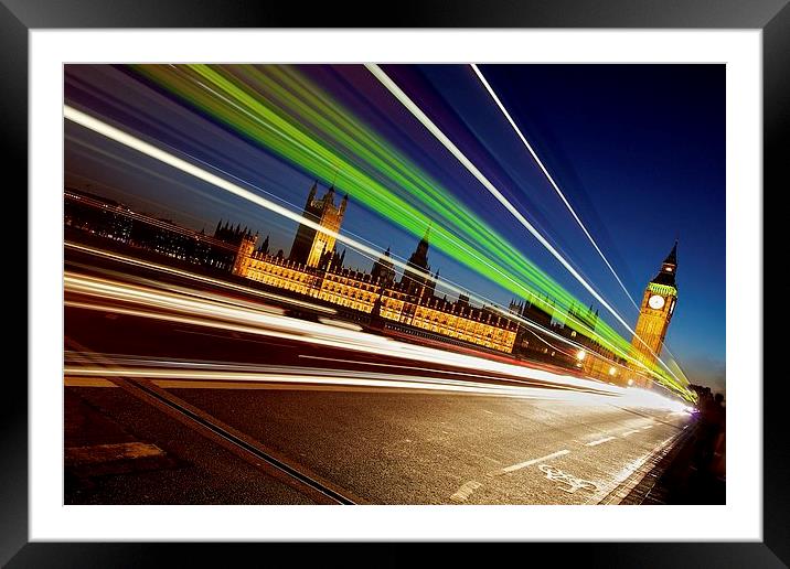 Big Ben at Night Framed Mounted Print by Richard Draper