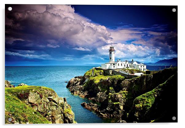 Lighthouse in Ireland Acrylic by Richard Draper