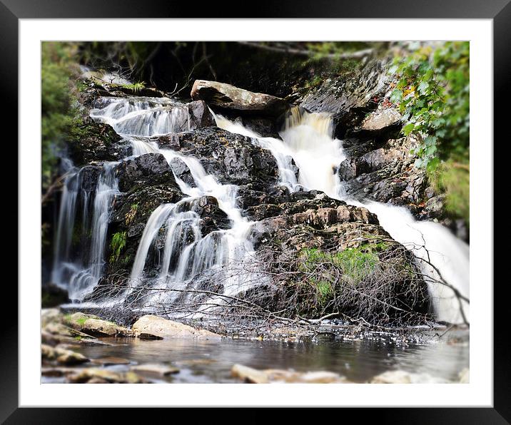 Rhiwargor Waterfall Framed Mounted Print by Elliott Appleby