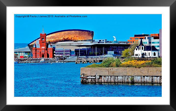 Cardiff Bay Framed Mounted Print by Paula J James