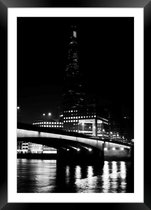 The Shard and London Bridge Framed Mounted Print by David Pyatt