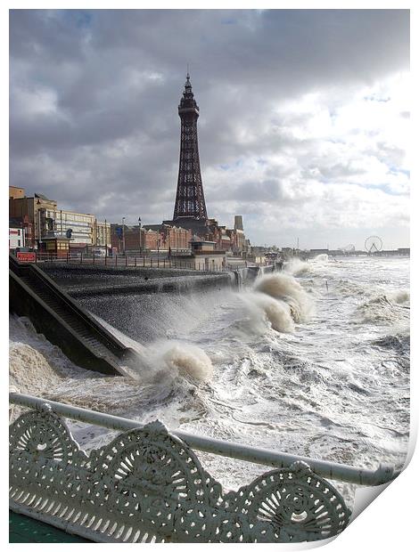 Blackpool Storm Print by Victor Burnside