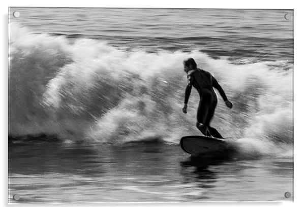 Surfer on a wave Acrylic by Ian Jones