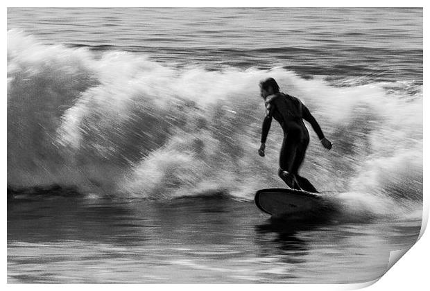 Surfer on a wave Print by Ian Jones