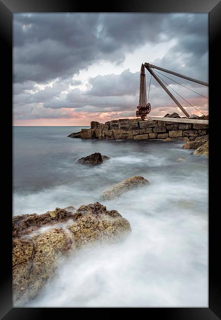 The Old Winch at Portland Framed Print by Chris Frost