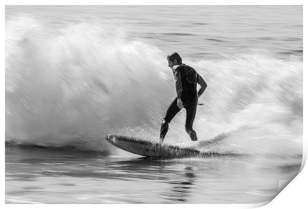 Surfing a beach break Print by Ian Jones