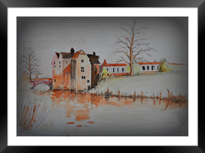 on the canal Framed Mounted Print by sue davies
