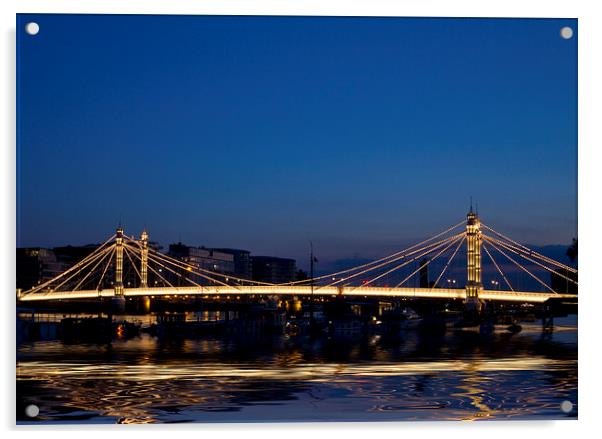 Albert Bridge Thames  London Acrylic by David French