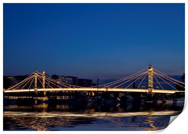 Albert Bridge Thames  London Print by David French