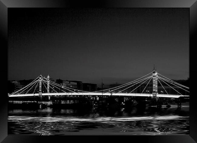 Albert Bridge Thames  London Framed Print by David French