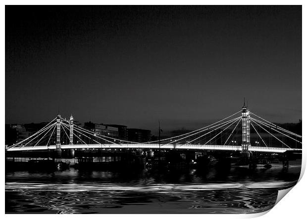 Albert Bridge Thames  London Print by David French