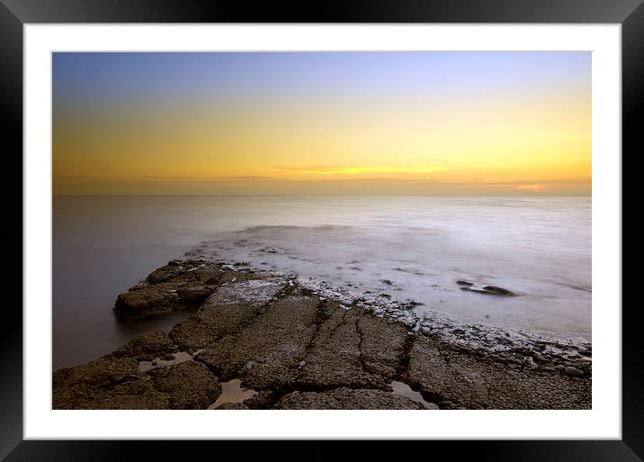 Whitburn sunrise Framed Mounted Print by R K Photography