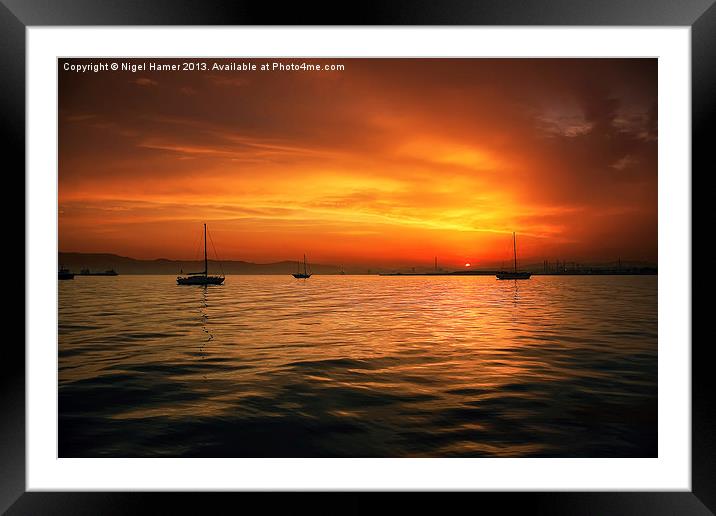 The Bay Of Gibraltar Framed Mounted Print by Wight Landscapes