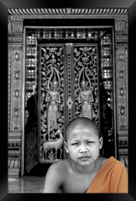 Posing, Laos Framed Print by ira de reuver