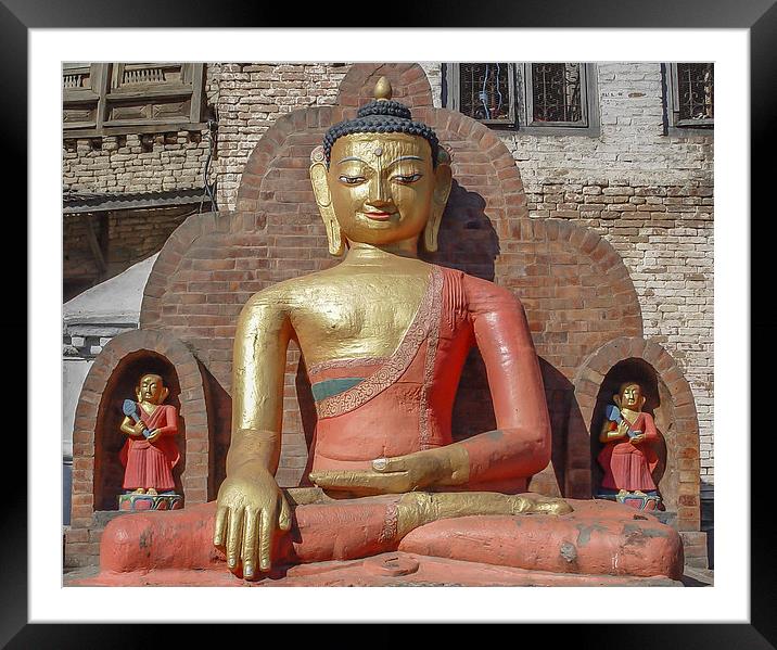 Buddha in Kathmandu Framed Mounted Print by colin chalkley