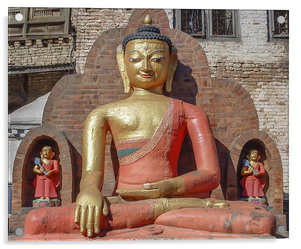 Buddha in Kathmandu Acrylic by colin chalkley