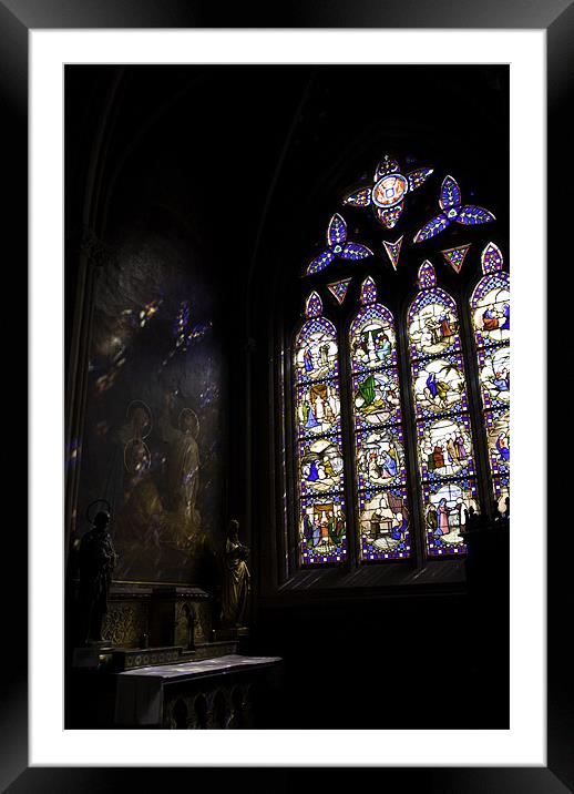 Stain Glass Window Framed Mounted Print by James Lavott
