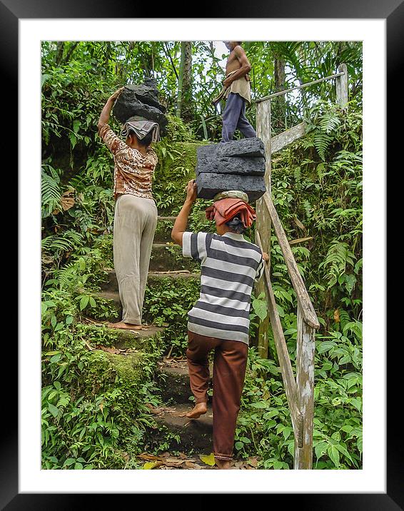 Hard labour in Bali, Indonesia? Framed Mounted Print by colin chalkley