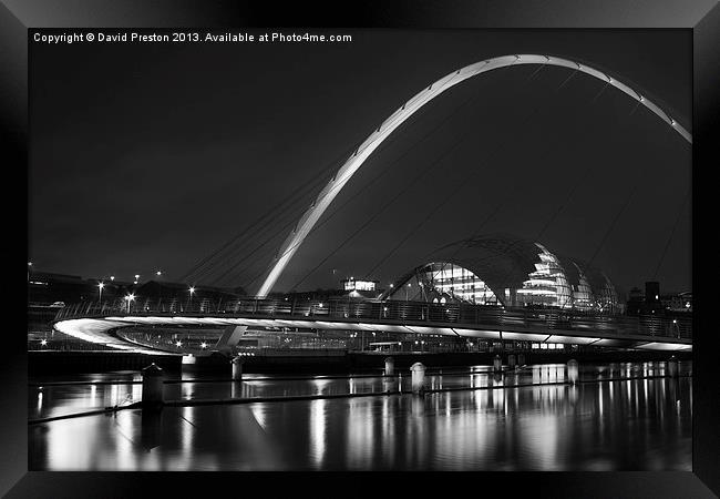 Newcastle Quayside at night Framed Print by David Preston