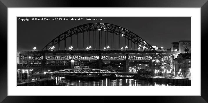Tyne Bridges, Newcastle Framed Mounted Print by David Preston