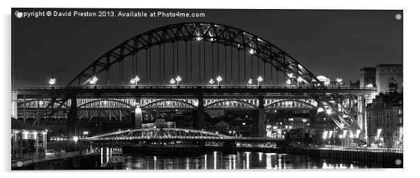 Tyne Bridges, Newcastle Acrylic by David Preston