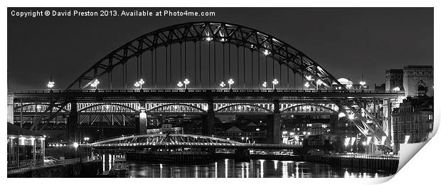Tyne Bridges, Newcastle Print by David Preston