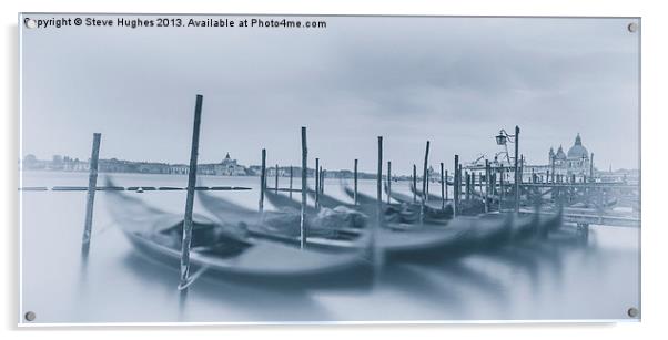 Venetian Gondolas in the mist Acrylic by Steve Hughes