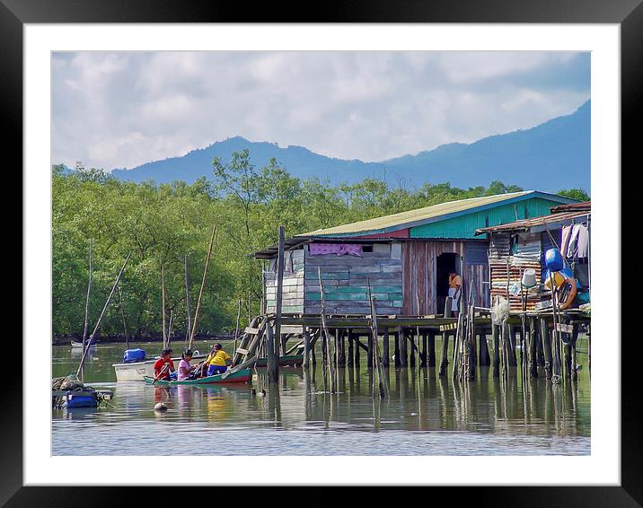 Everyday life in Langkawi Framed Mounted Print by colin chalkley