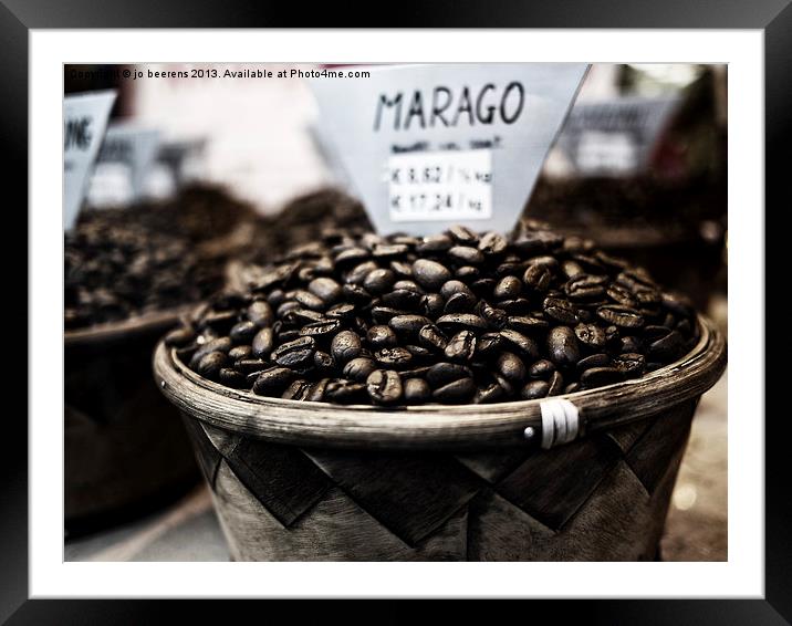 coffee beans Framed Mounted Print by Jo Beerens