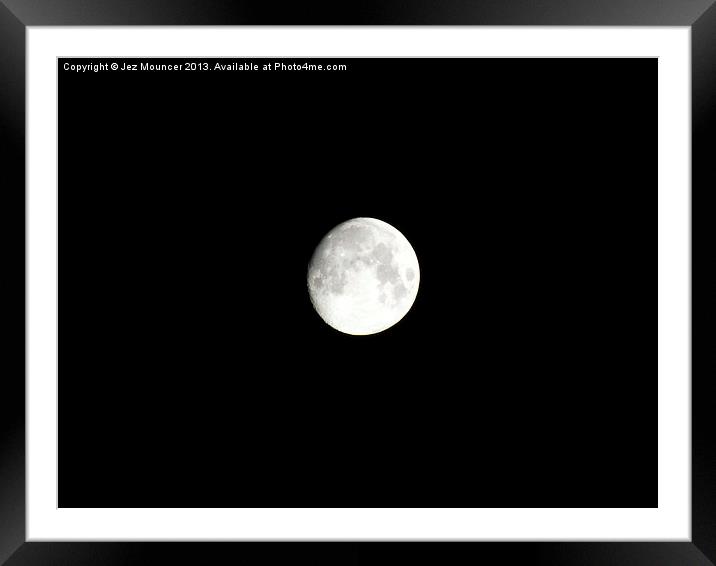 Waxing Gibbous Moon Framed Mounted Print by Jez Mouncer