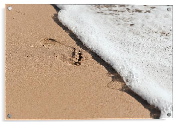 Footprint in the sand Acrylic by Carl Shellis