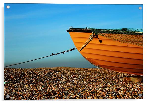 Boat on Greatstone beach Acrylic by Robert Cane