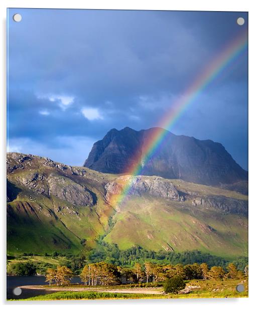 Slioch Rainbow Acrylic by David Maclennan