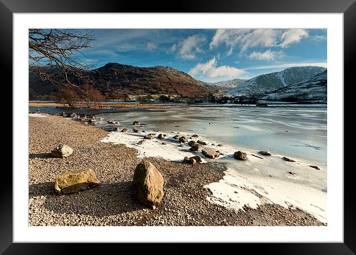 Brotherswater Winter Framed Mounted Print by John Hare