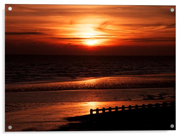 St leonards sunset Acrylic by steve akerman