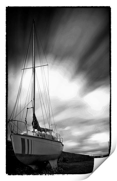 Boat on the harbor Print by Andrew chittock